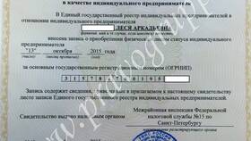 Как выглядит свидетельство о регистрации ИП в Модис