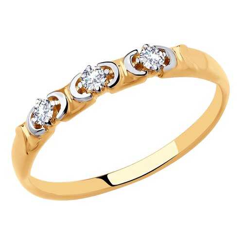 Кольцо женское SOKOLOV из золота со Swarovski Zirconia 81010430 р.17.5 в Модис