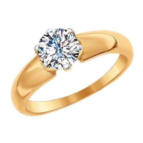 Помолвочное кольцо женское SOKOLOV из золота со Swarovski Zirconia 81010236 р.16.5 в Модис