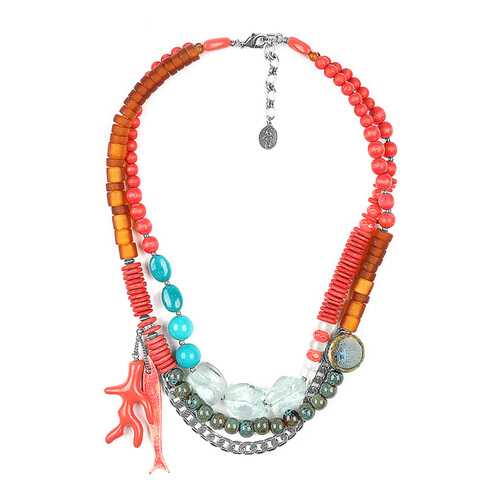Колье женское Nature Bijoux NB20.1-15-41190 оранжевое/серое/голубое в Модис