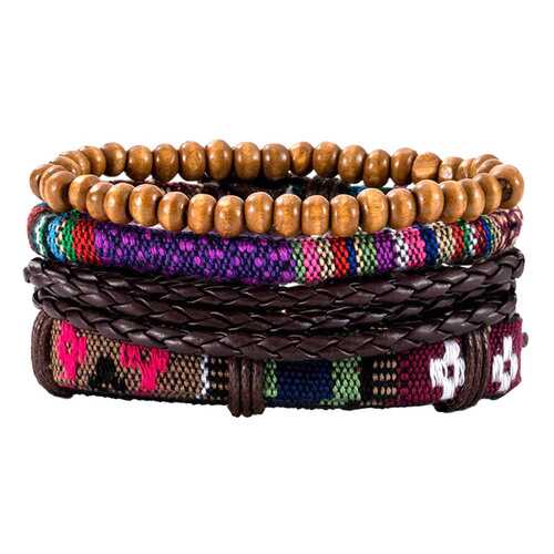 Женский кожаный браслет Fashion Jewerly V29-17-3 разноцветный в Модис