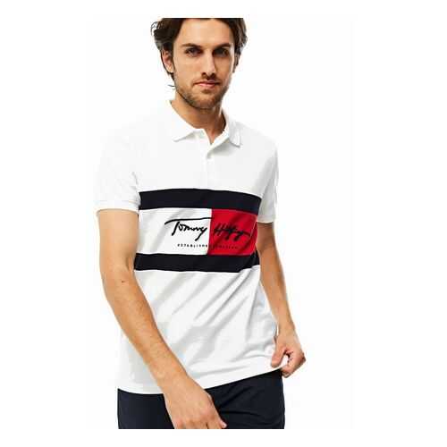 Футболка-поло мужская Tommy Hilfiger MW0MW14159 белая L в Модис