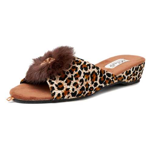 Шлепанцы женские Smile of Milady 01107480 коричневые 38 RU в Модис