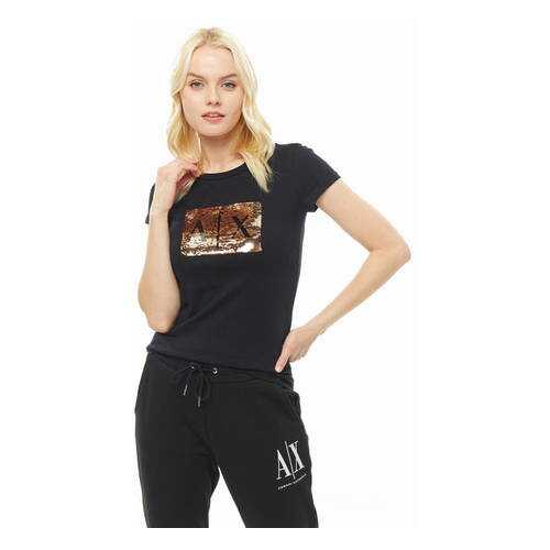 Футболка женская Armani Exchange 8NYTDL YJ73Z 6231 черная XS в Модис